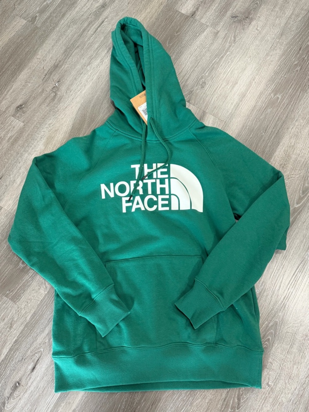 The North Face Men's Emerald Green Pullover Hoodie with White Logo